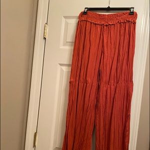Lady crinkle pants, wide leg, size L